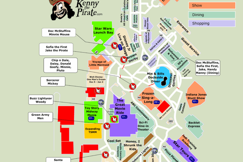 Hollywood Studios Printable Map