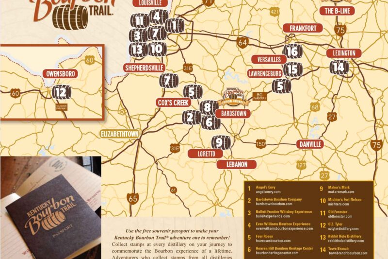 Pdf Printable Kentucky Bourbon Trail Map