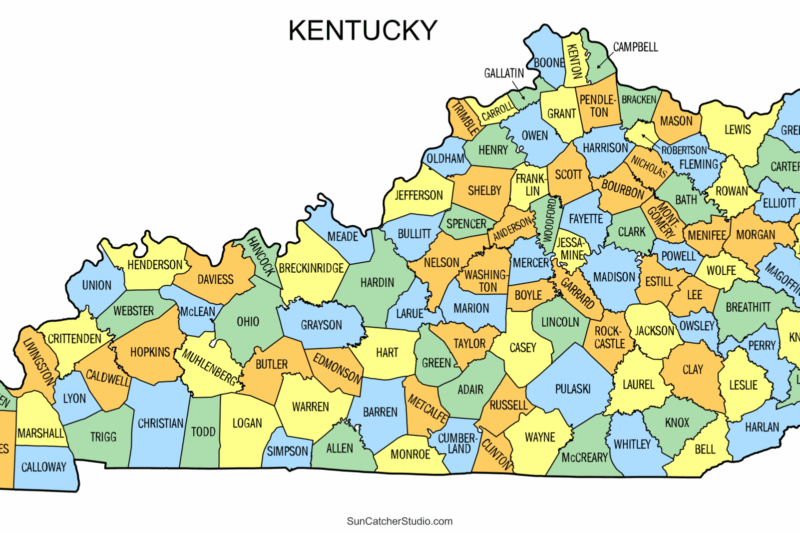 Printable Kentucky County Map
