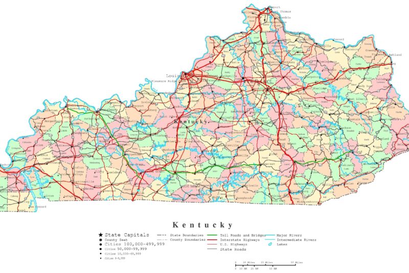 Printable Map Of Kentucky