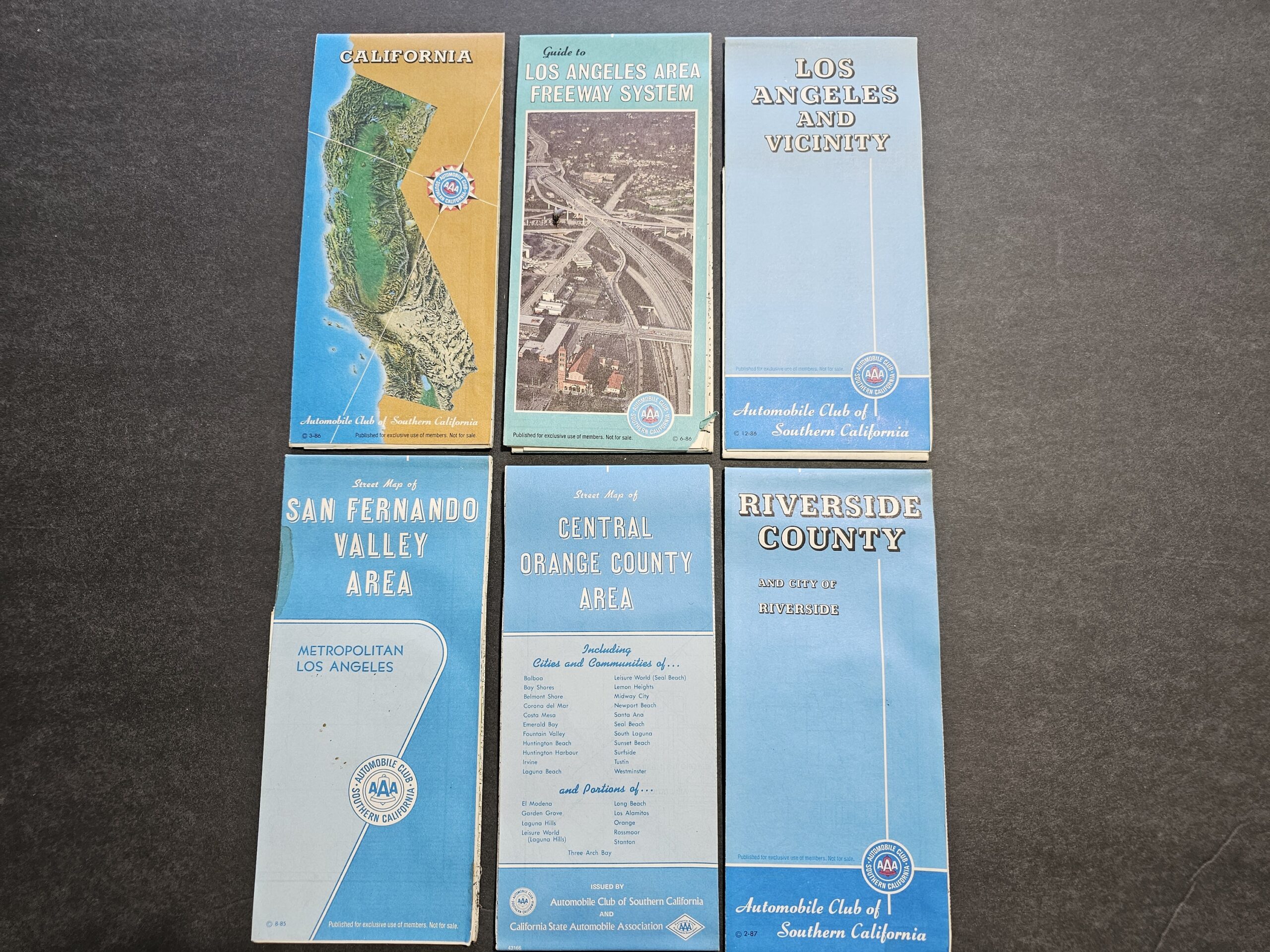 Lot Of Vintage 1980s Southern California Road Maps AAA Travel Maps Etsy