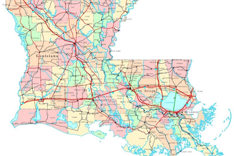 Printable Louisiana Map