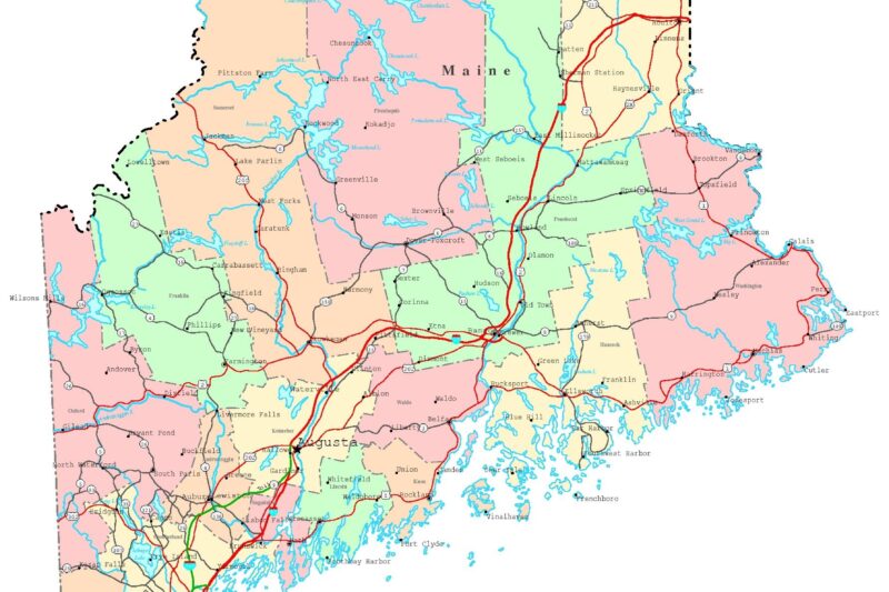 Maine Map Printable