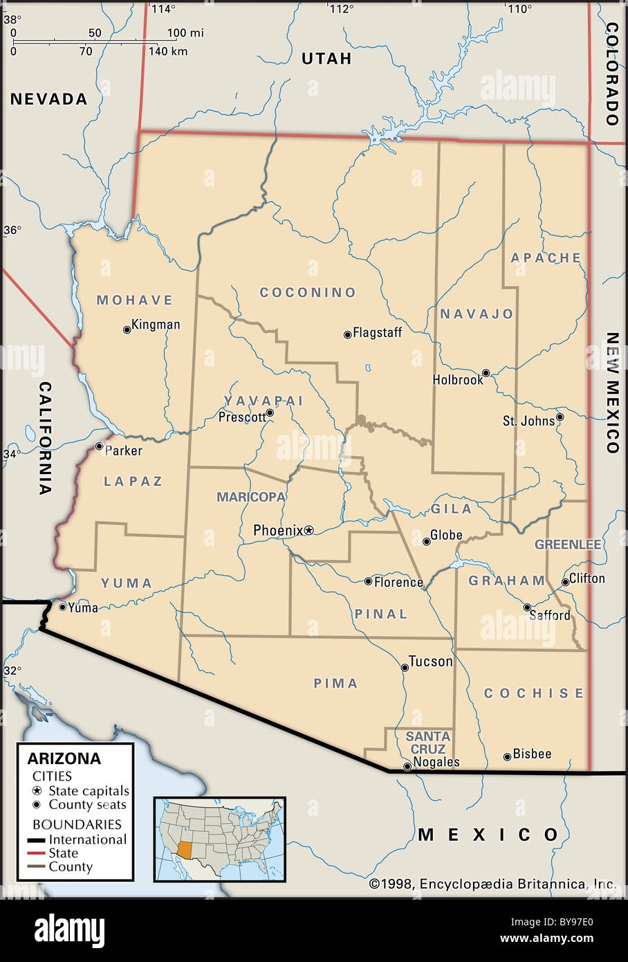 Printable Arizona Map