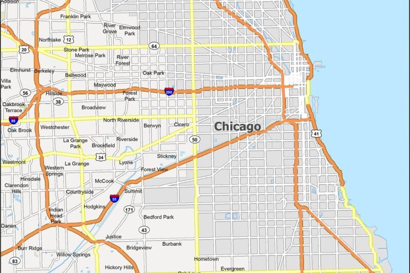 Printable Map Of Chicago Il