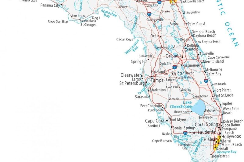 Printable Map Of Florida Cities