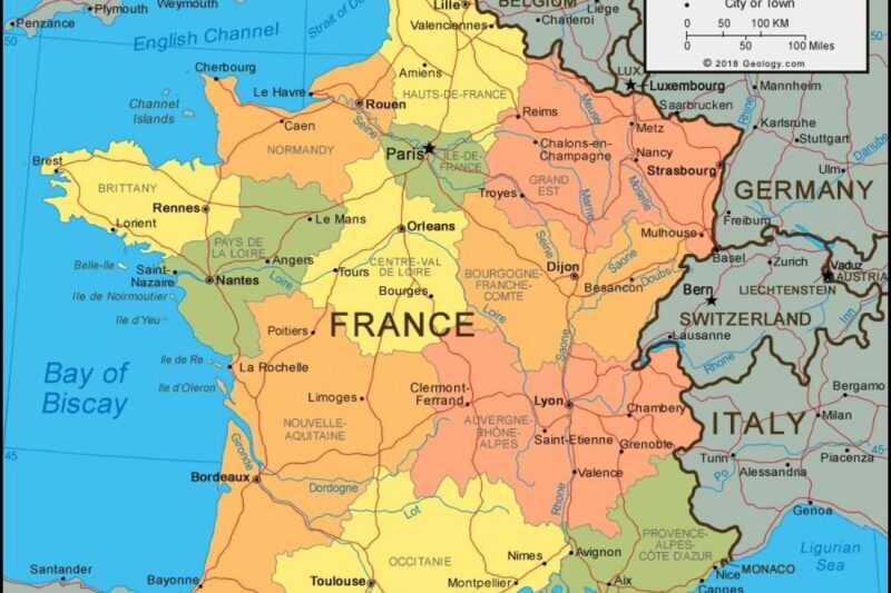 Printable Map Of France