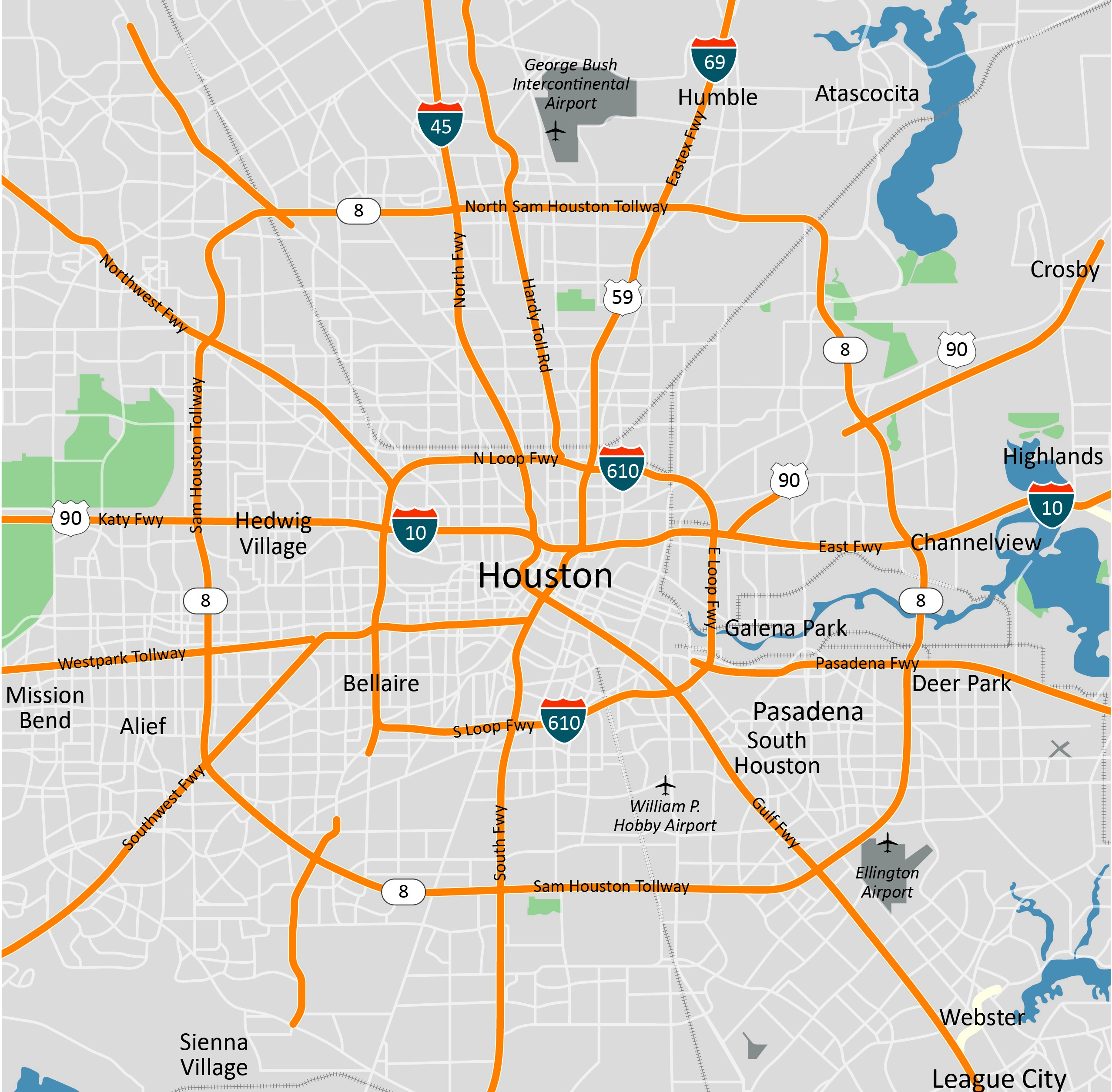 Printable Houston Map