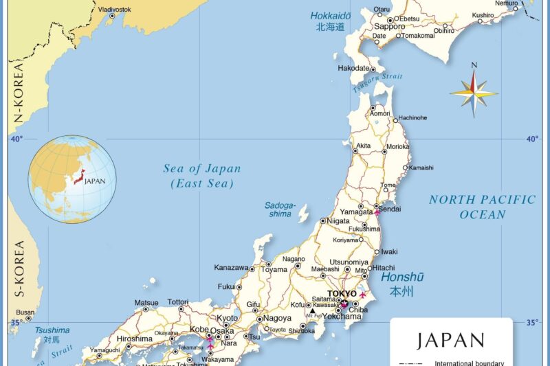 Japan Printable Map