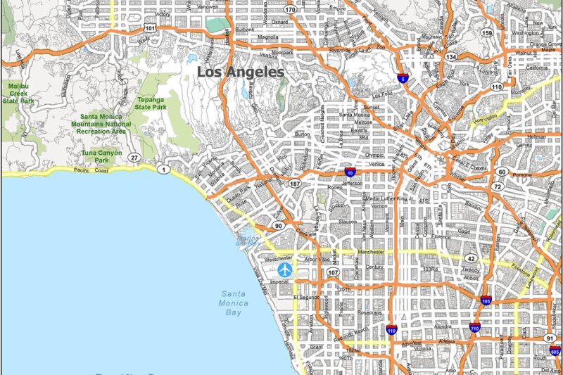 Printable Map Of Los Angeles