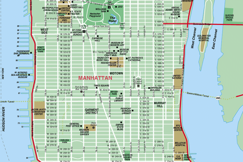 Printable Street Map Of Manhattan
