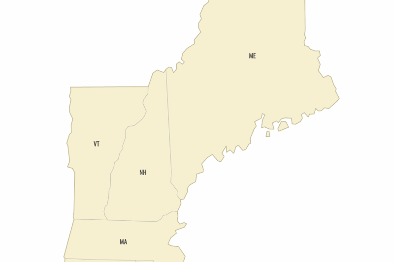 Free Printable Blank New England Map