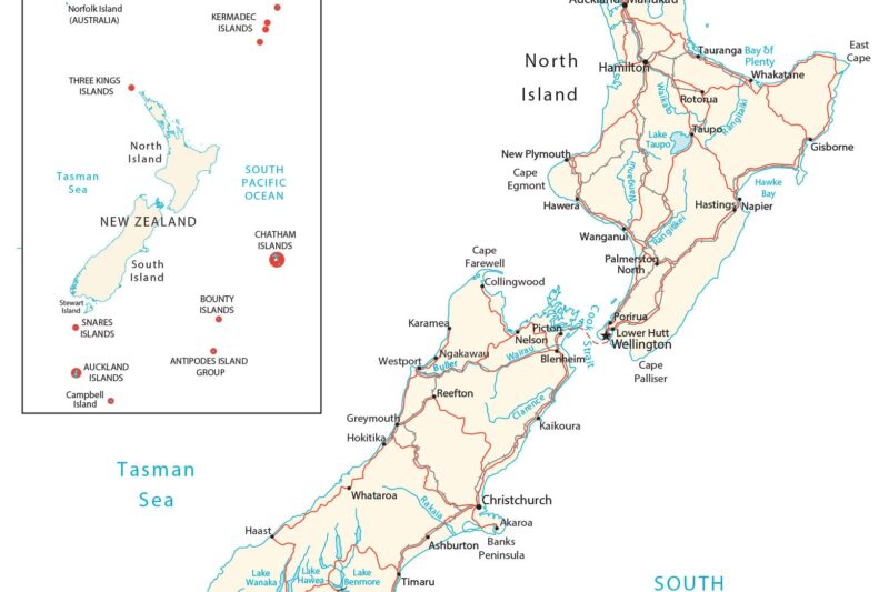 New Zealand Printable Map