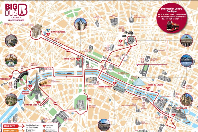 Printable Tourist Map Of Paris France