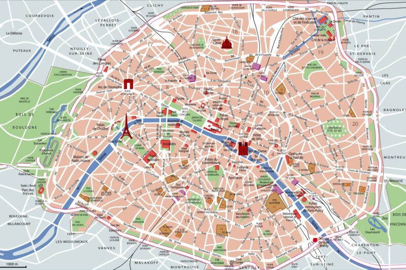 Paris Printable Maps For Tourists