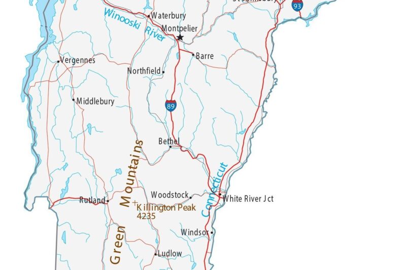Printable Map Of Vermont
