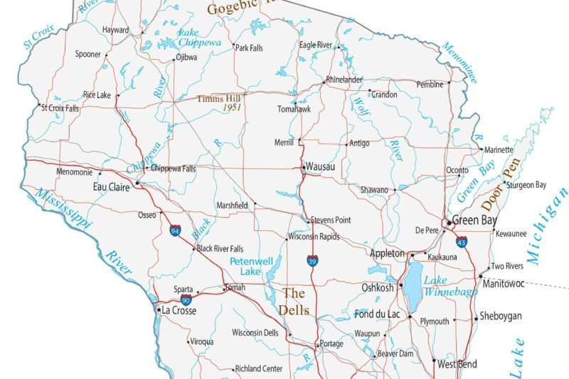 Printable Map Of Wisconsin