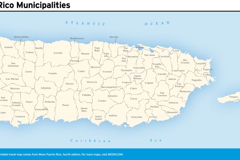 Map Of Puerto Rico Printable