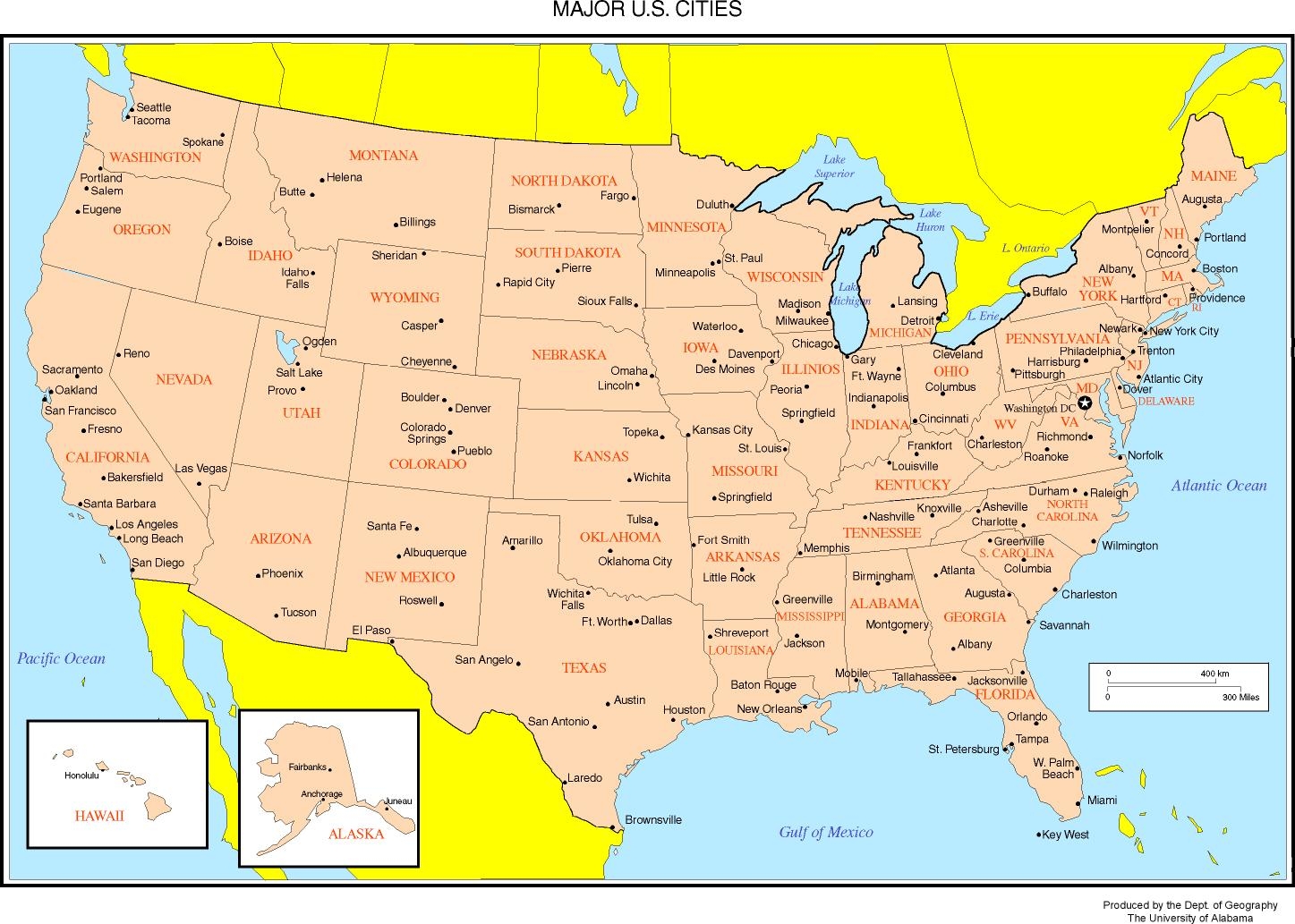 Printable Map With States And Capitals