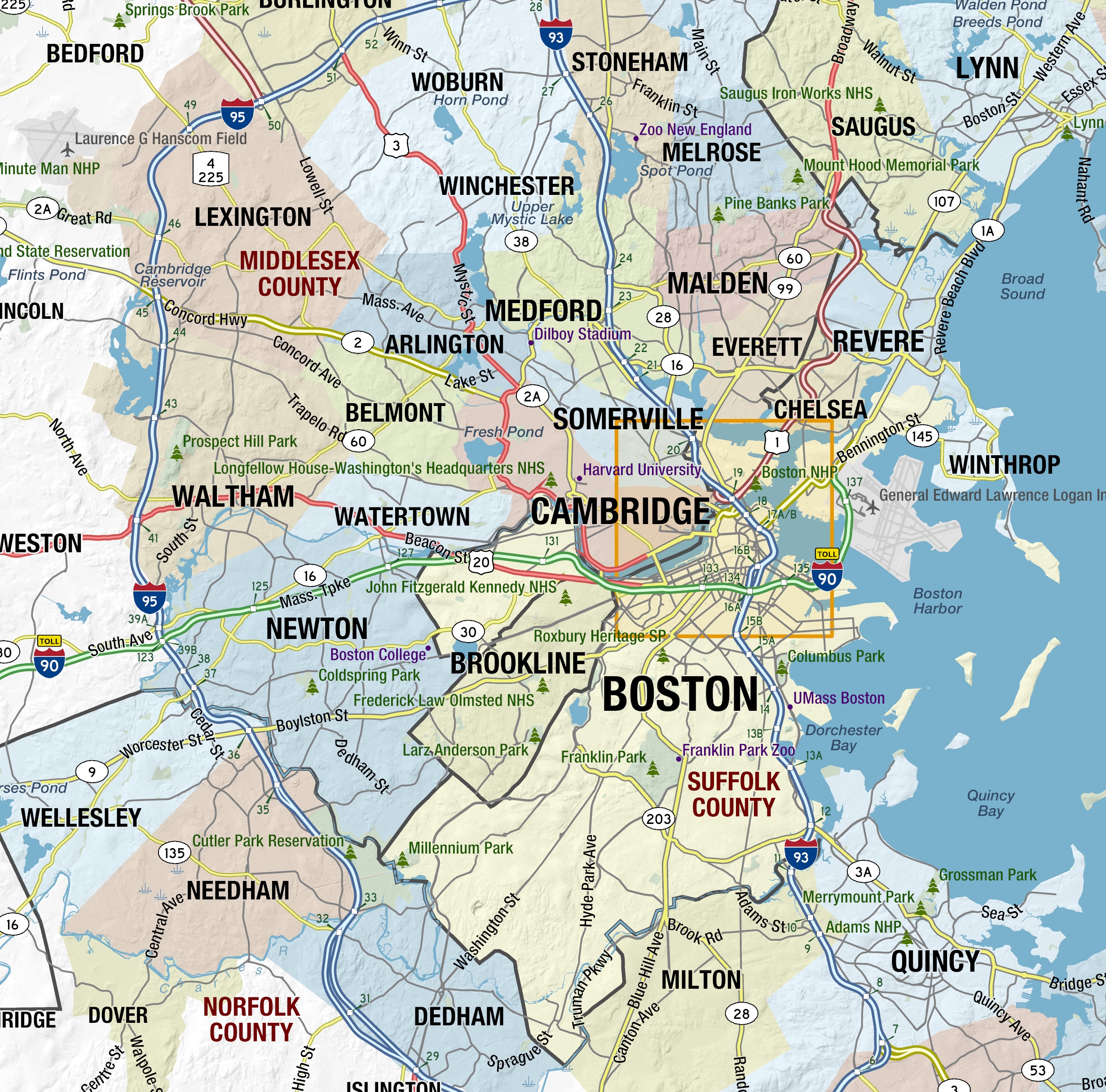 Printable Map Of Massachusetts Towns