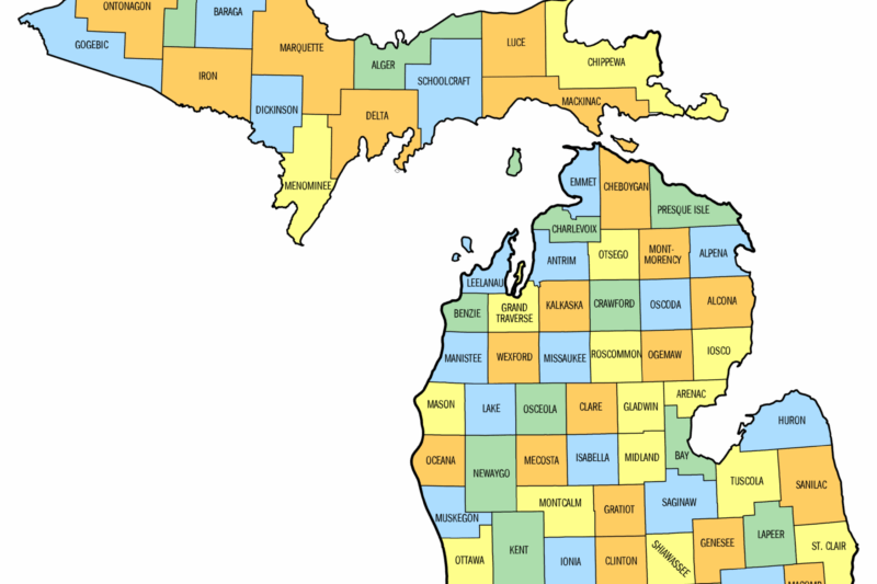 Map Of Michigan Counties Printable