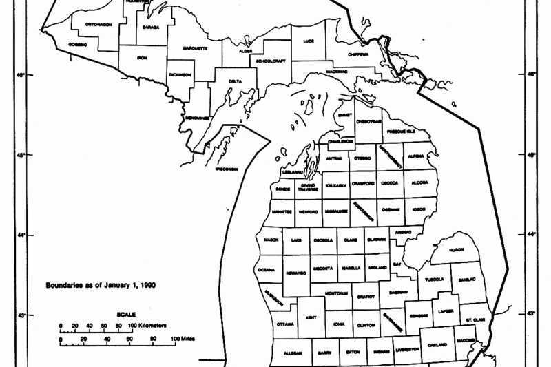 Free Printable Blank Map Of Michigan