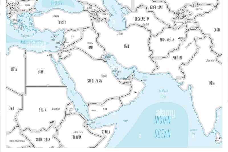 Printable Map Of Middle East