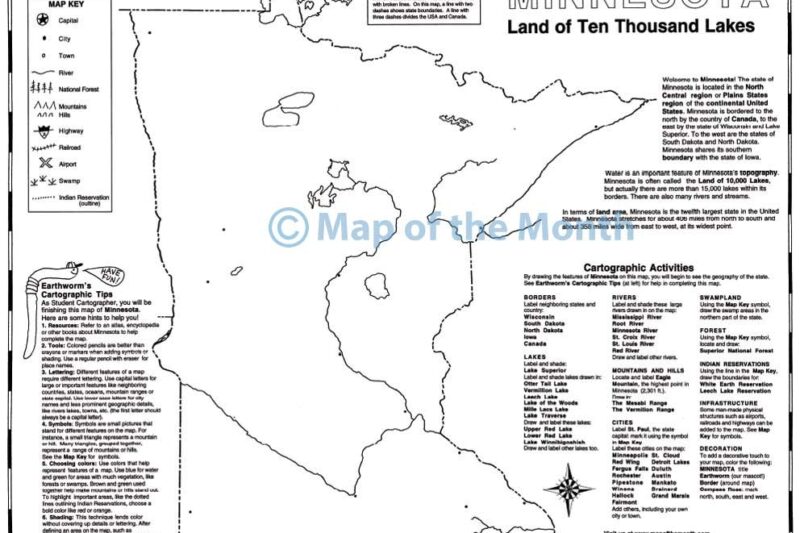 Free Printable Blank Minnesota Map