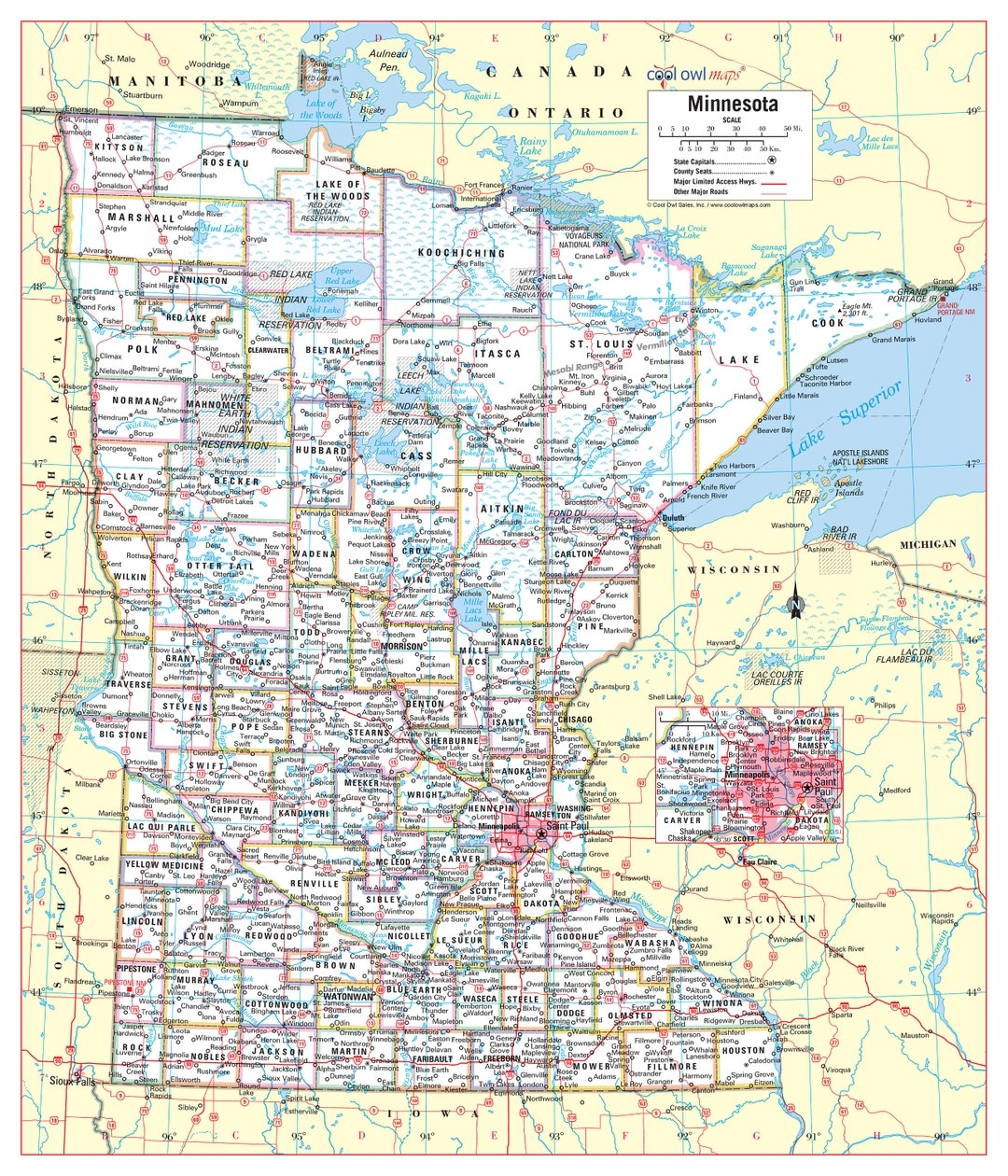 Printable Map Of Minnesota
