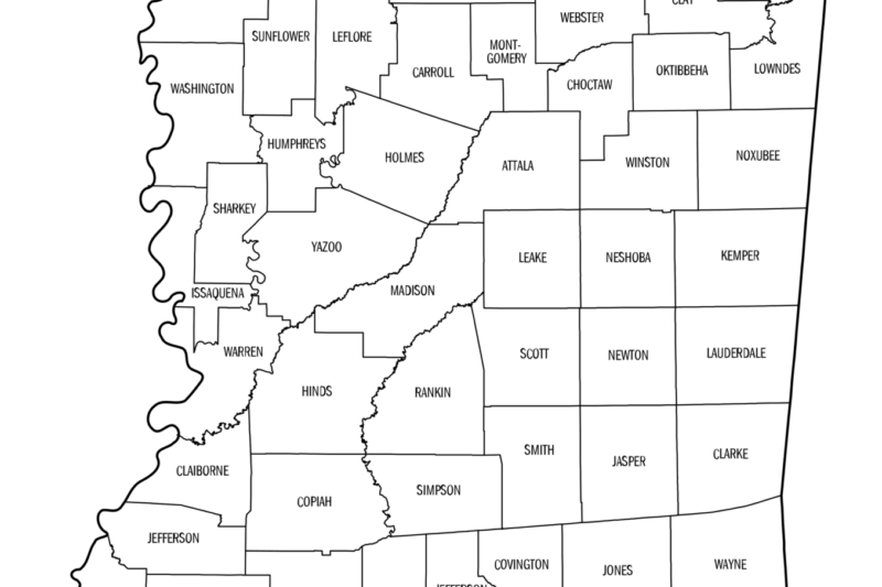 Mississippi County Map Printable