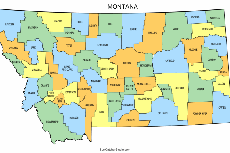 Printable Montana County Map