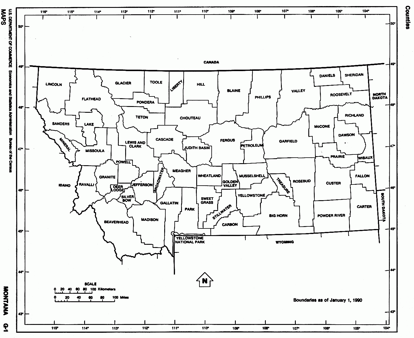 Printable Map Of Montana