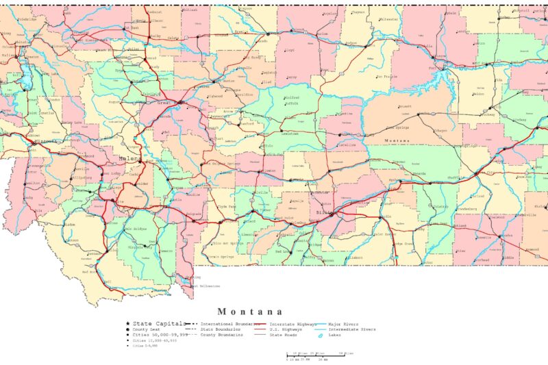 Montana Printable Map