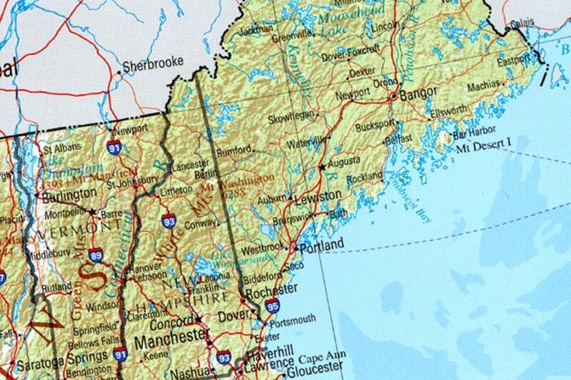 New England Printable Map