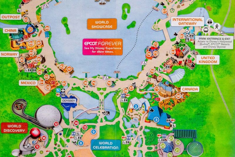 Epcot Printable Map