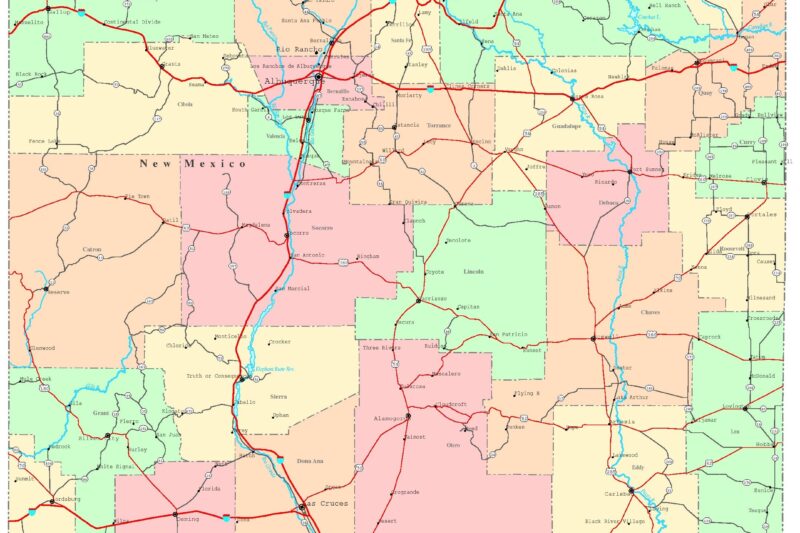 Printable Map Of New Mexico
