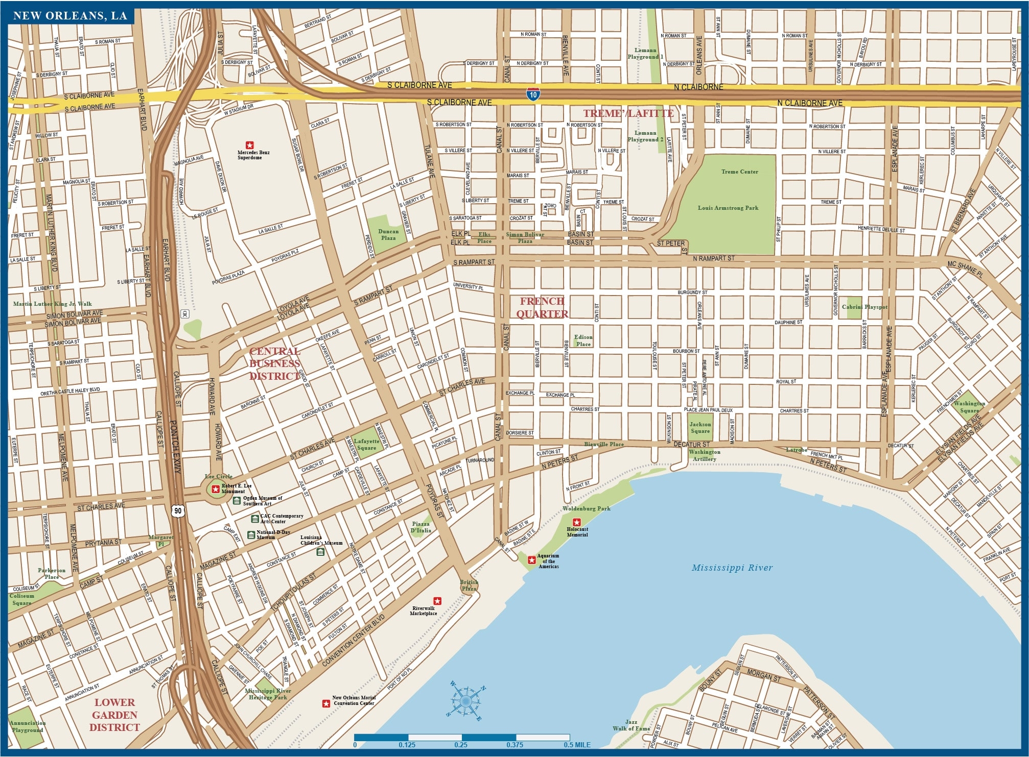 New Orleans Map Printable