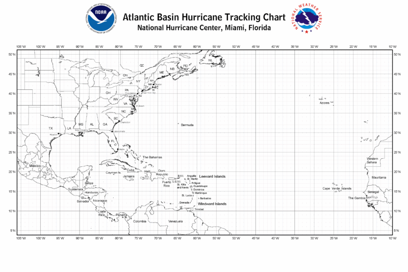 Hurricane Tracking Map Printable