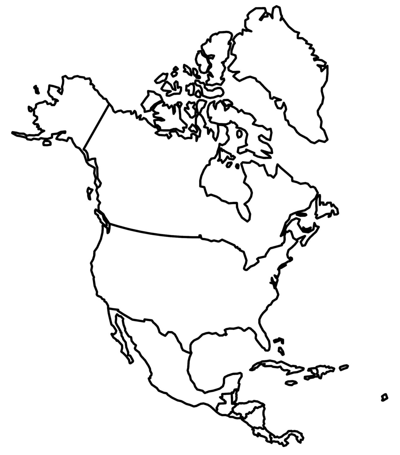 North America Blank Map And Country Outlines GIS Geography