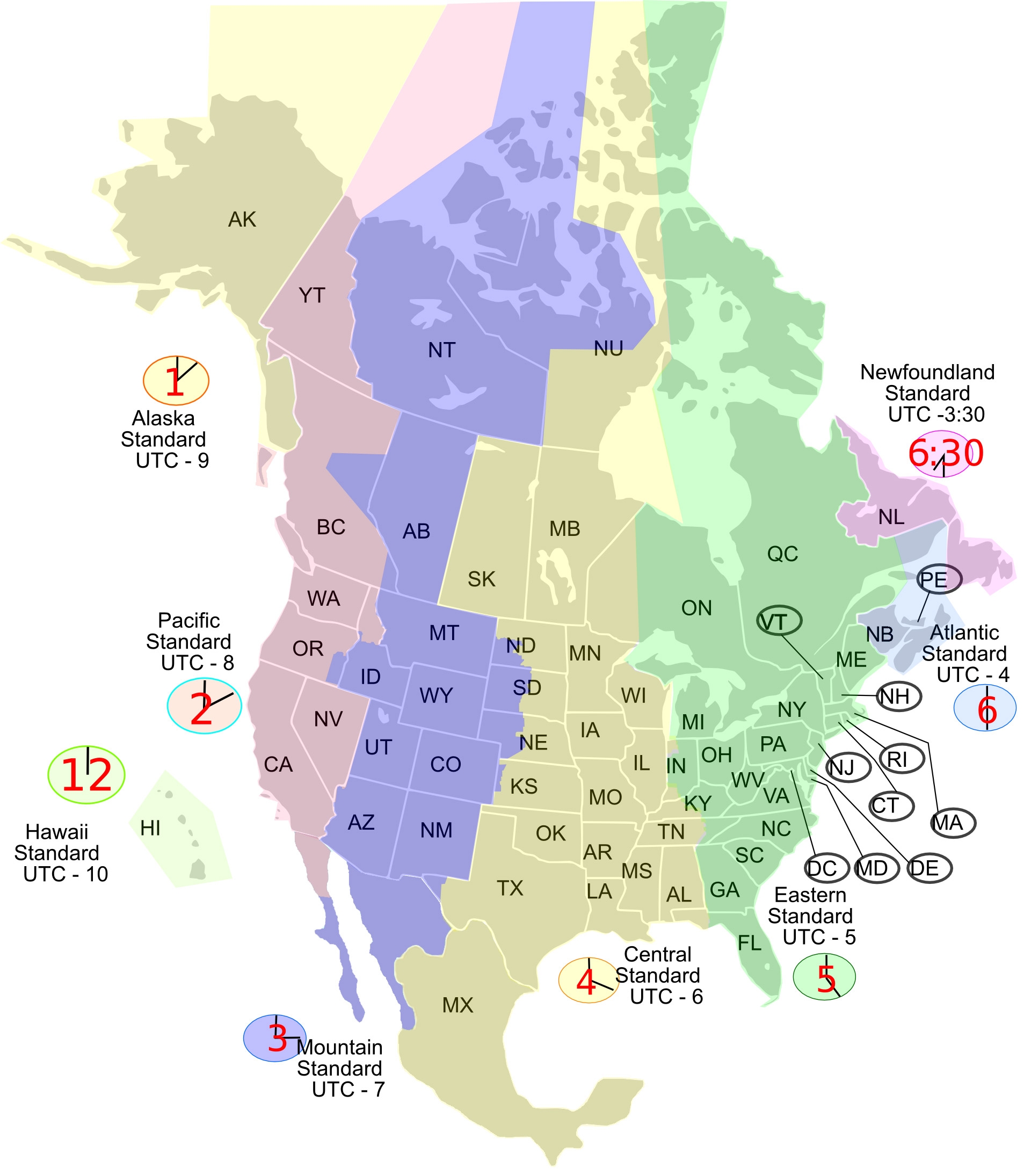 Time Zone Map Printable