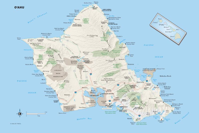 Map Of Oahu Printable