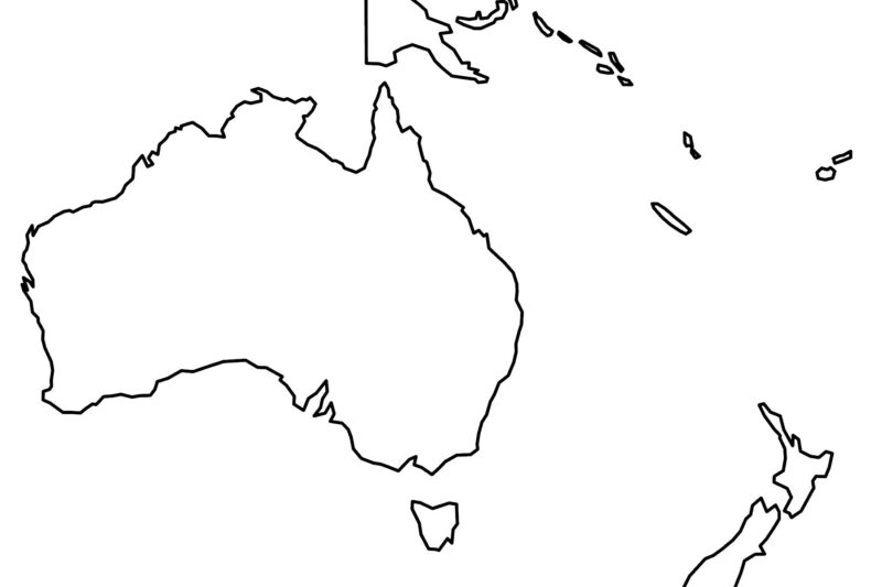 Printable Free Oceania Blank Map