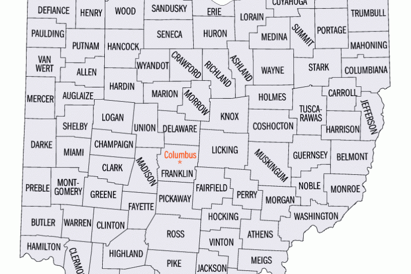 Printable Ohio County Map