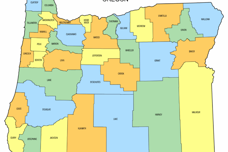 Printable Oregon County Map