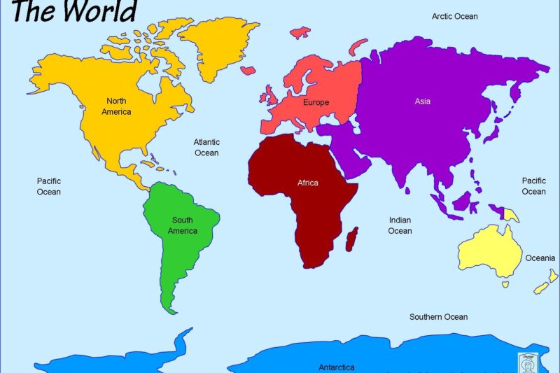 Printable Map Of The Continents