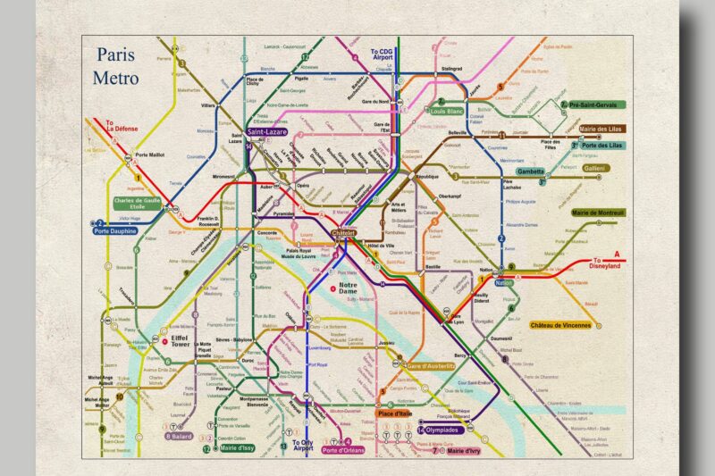Paris Metro Map Printable