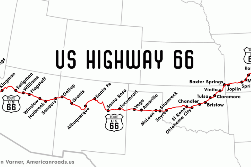 Route 66 Map Printable