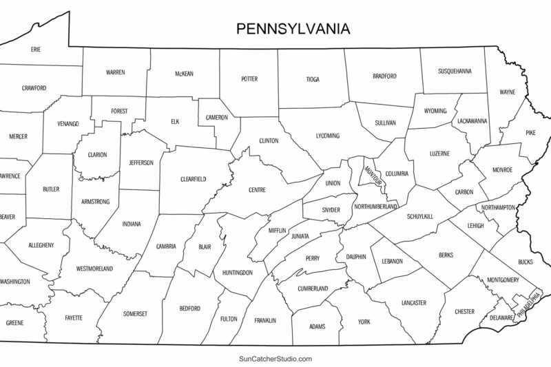 Printable Pennsylvania County Map