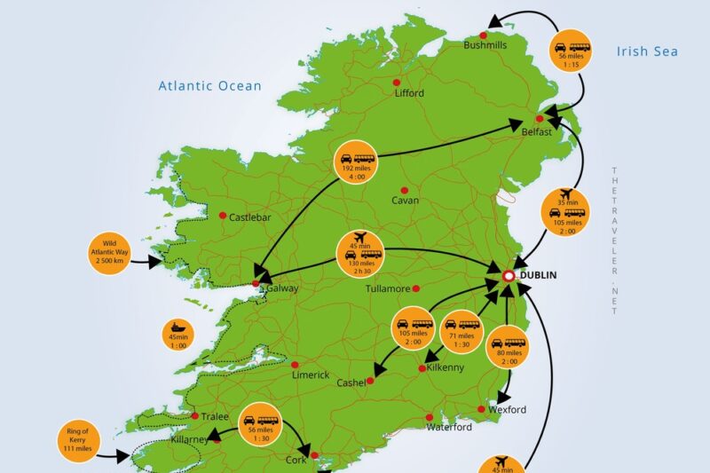 Tourist Map Of Ireland Printable