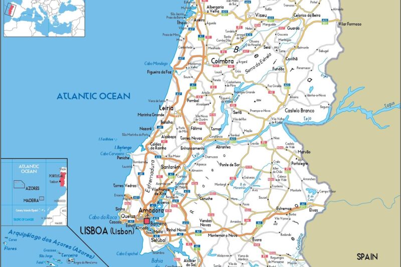 Portugal Map Printable